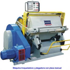 Máquina troqueladora y plegadora manual